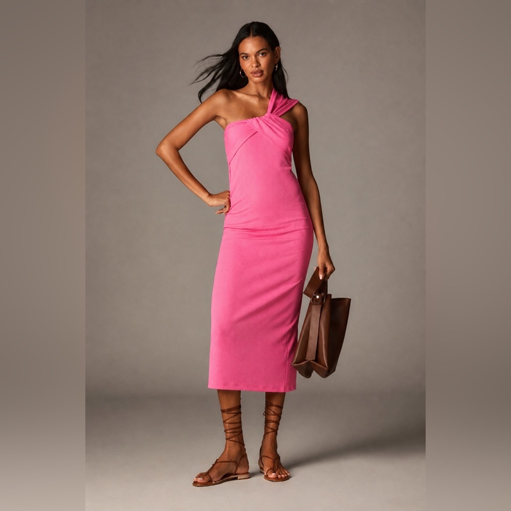 Porridge Antonia Twist Front Ribbed maxi dress